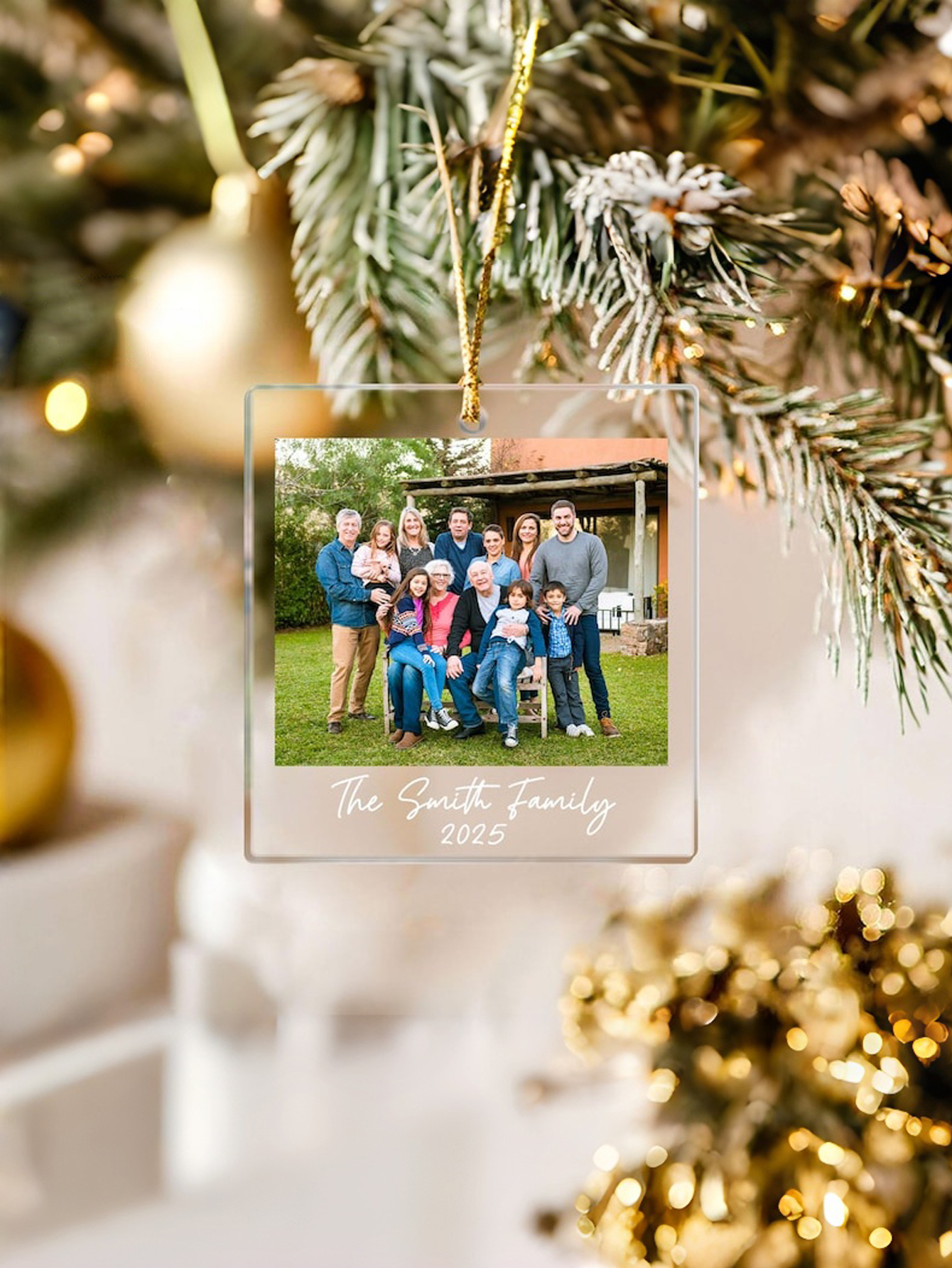 Custom Family Photo Christmas Ornament 2025: Large Family Christmas Keepsake, Picture Portrait Ornament Gift